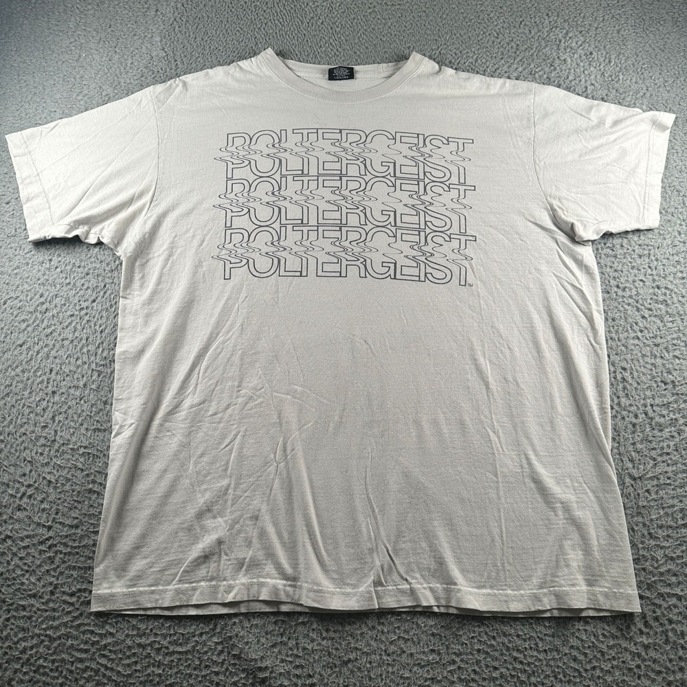 Dumbgood T-Shirt Mens XXL Light Gray‎ Poltergeist Logo Short Sleeve Repeat Text